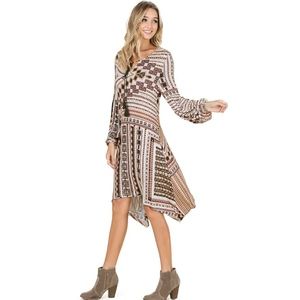 Geometrical Print Swing Dress